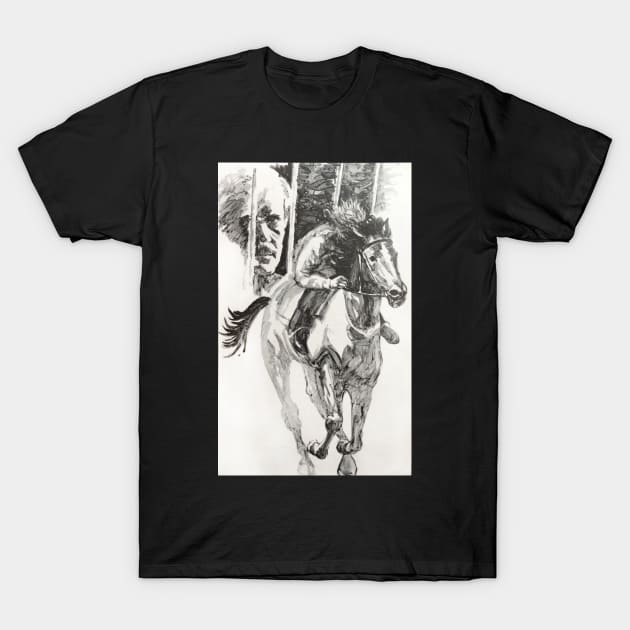 Horse and Rider ~ gouache T-Shirt by rozmcq